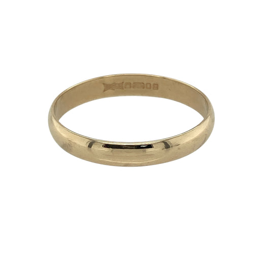 9ct Gold 3mm Wedding Band Ring