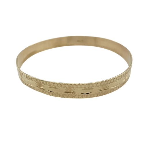 9ct Solid Gold Patterned Bangle