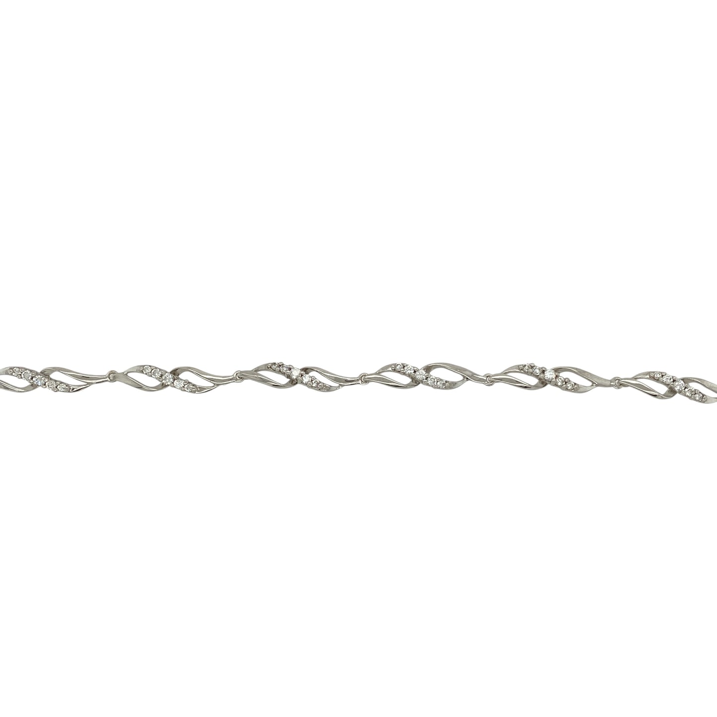 9ct White Gold & Cubic Zirconia Set 7.25" Bracelet