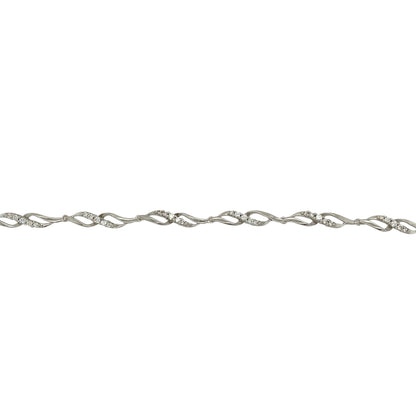 9ct White Gold & Cubic Zirconia Set 7.25" Bracelet