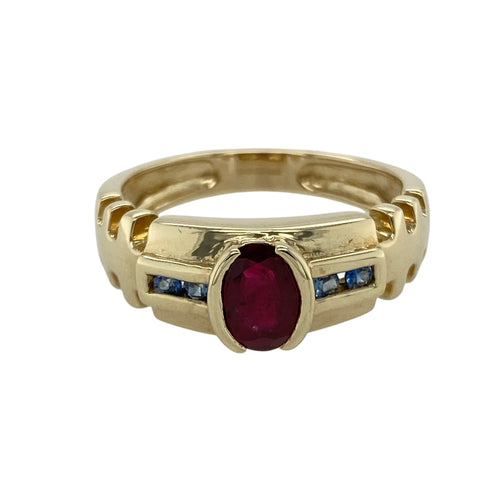9ct Gold Ruby & Tanzanite Set Ring