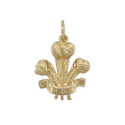 9ct Gold Welsh Three Feathers Pendant