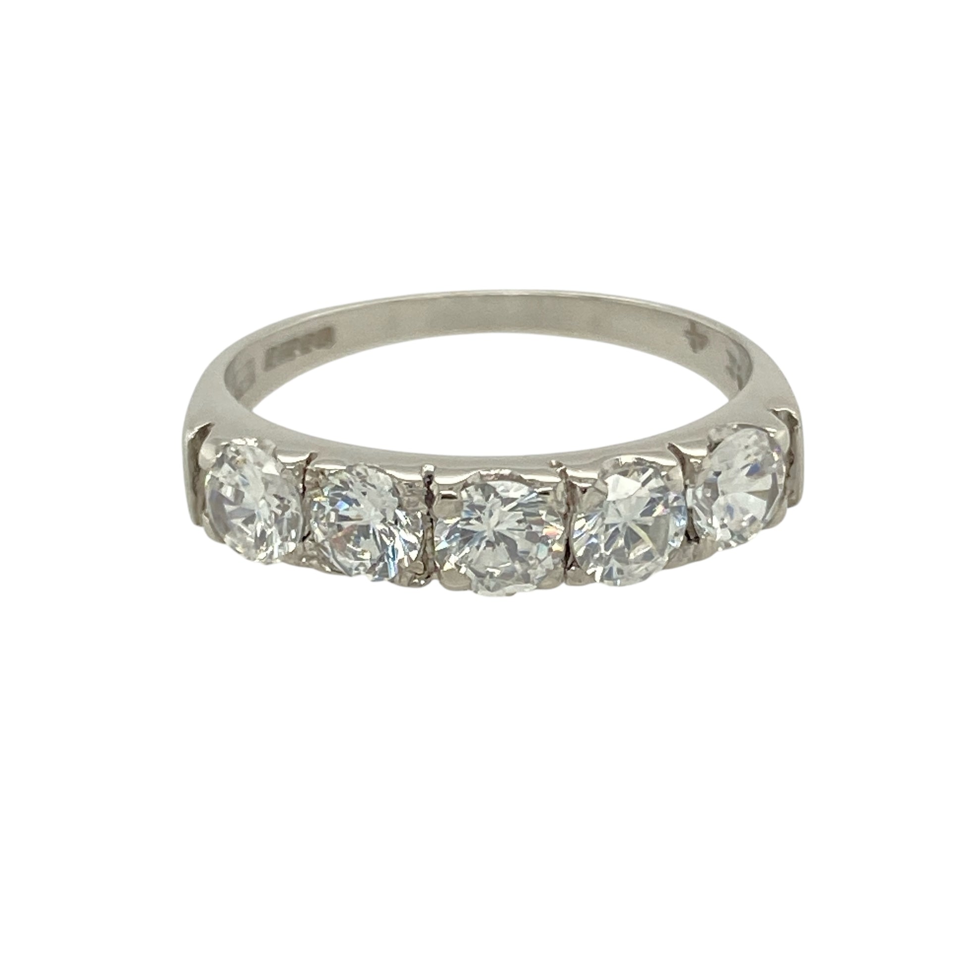 9ct White Gold & Cubic Zirconia Set Band Ring