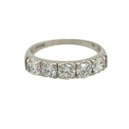 9ct White Gold & Cubic Zirconia Set Band Ring