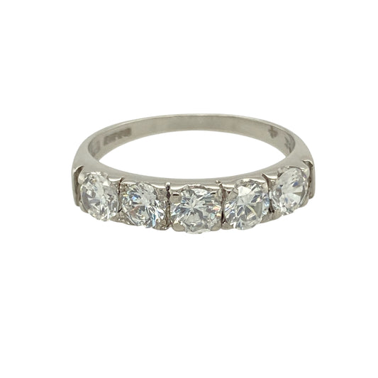 9ct White Gold & Cubic Zirconia Set Band Ring
