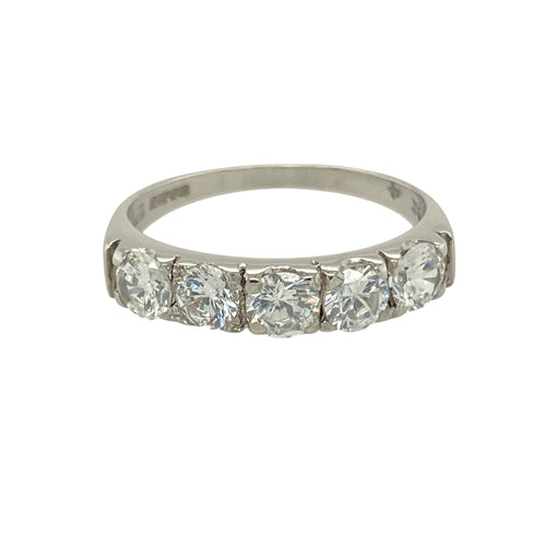 9ct White Gold & Cubic Zirconia Set Band Ring