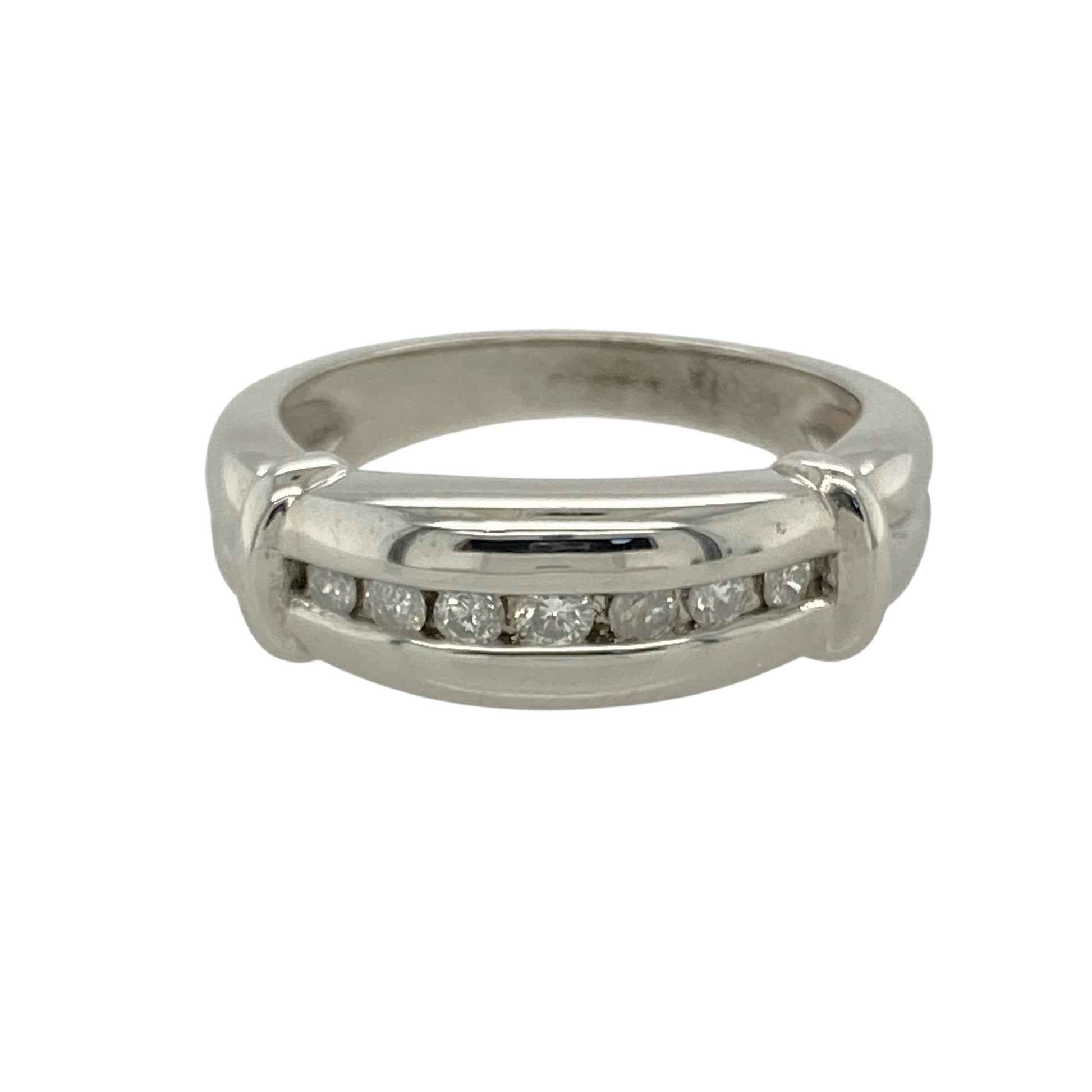 9ct White Gold & Diamond Set Band Ring