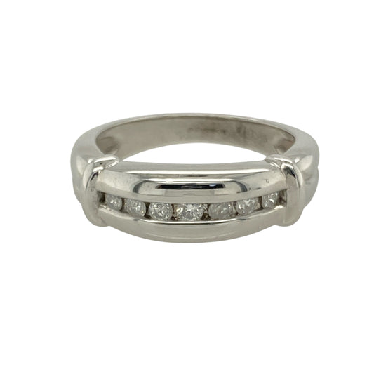 9ct White Gold & Diamond Set Band Ring