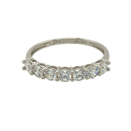9ct White Gold & Cubic Zirconia Set Band Ring