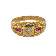 Load image into Gallery viewer, 18ct Gold Diamond &amp; Ruby Set Vintage Ring
