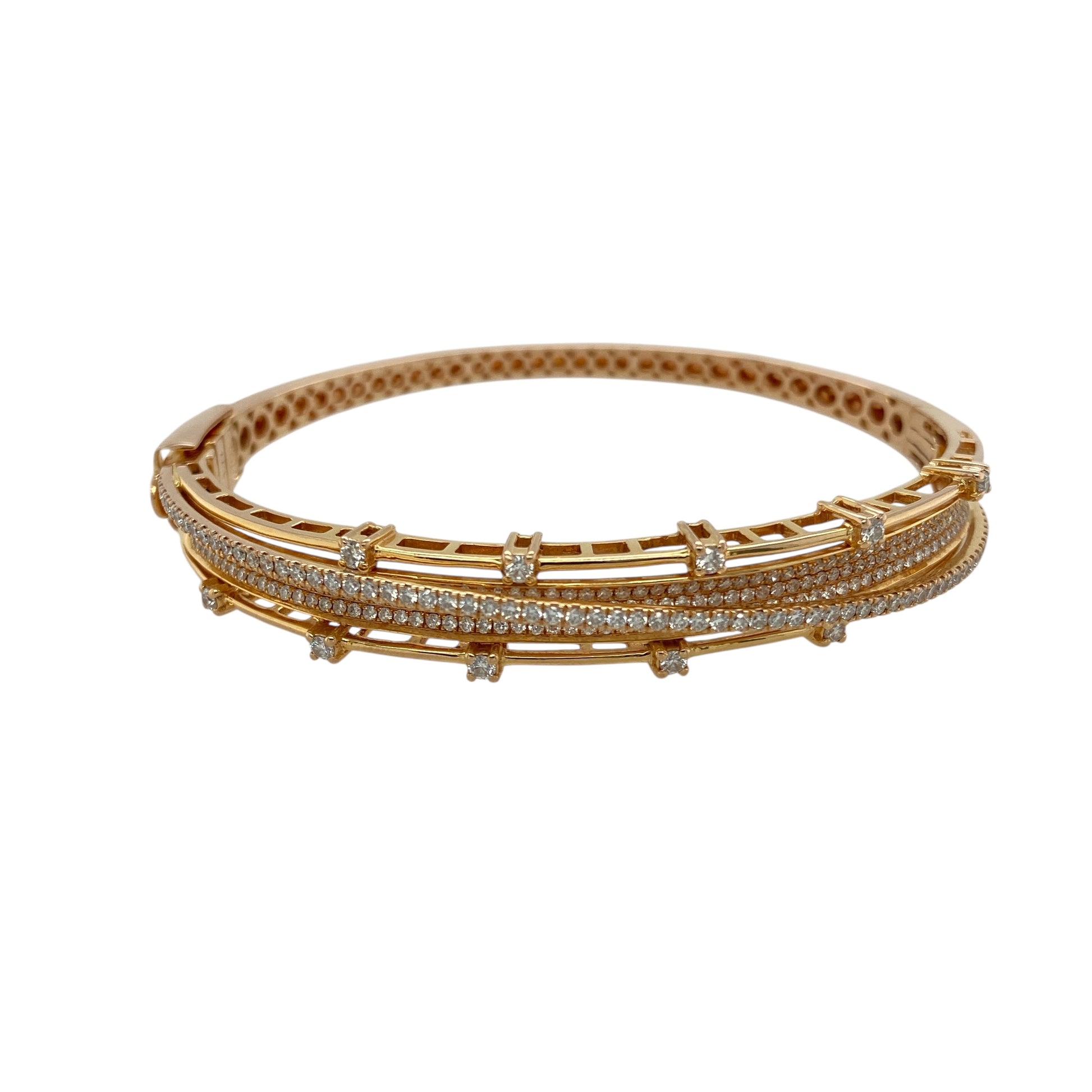 18ct Gold & Diamond Set Crossover Bangle