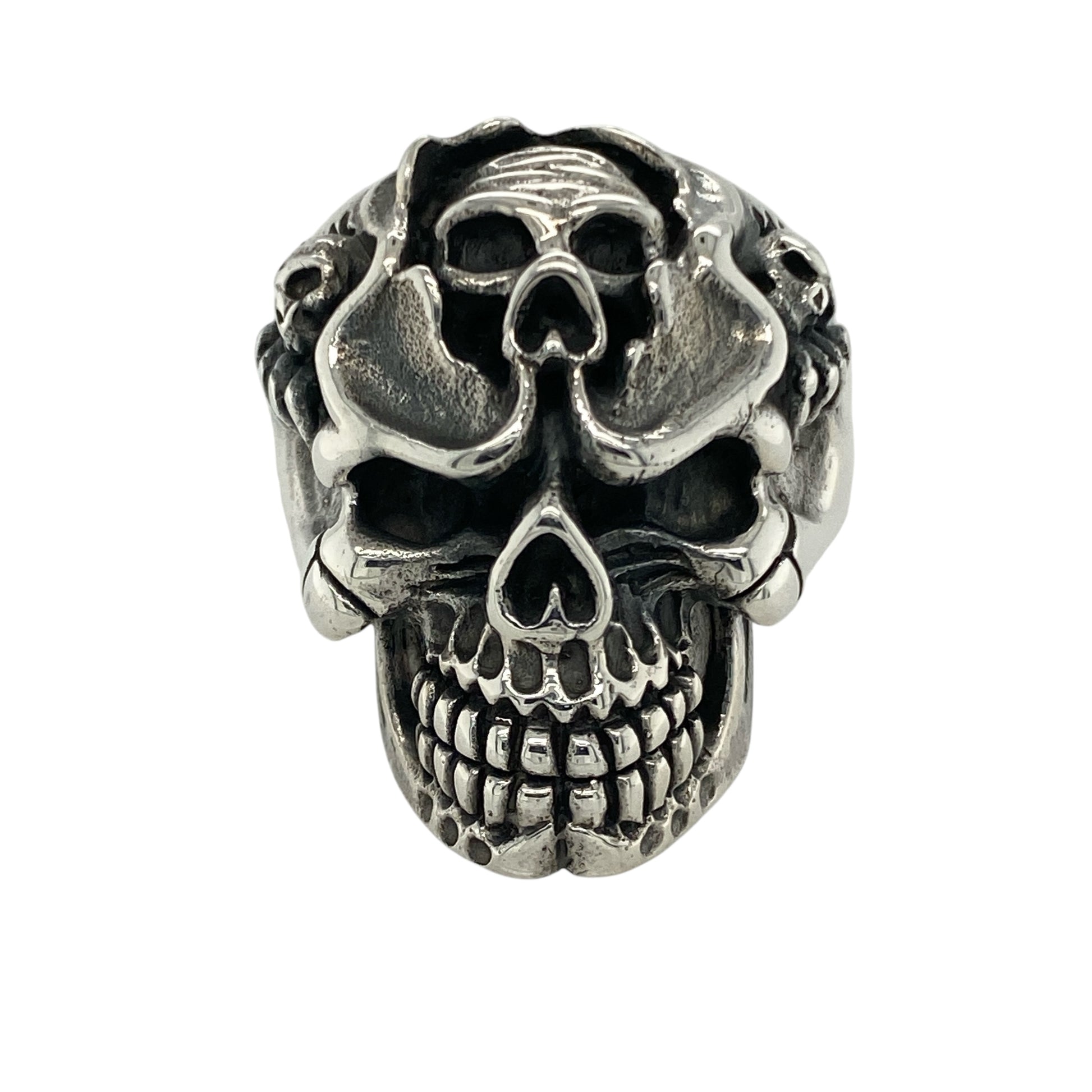 New 925 Silver Multi Skull Ring