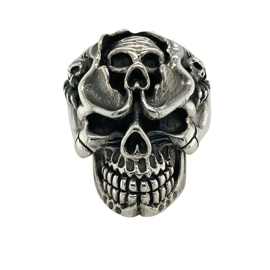 New 925 Silver Multi Skull Ring