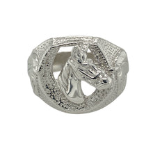 Load image into Gallery viewer, New 925 Silver Horse Head Horseshoe Ring
