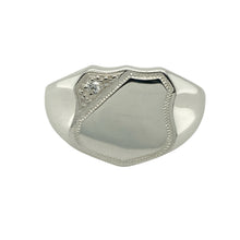 Load image into Gallery viewer, New 925 Silver &amp; Cubic Zirconia Set Shield Signet Ring
