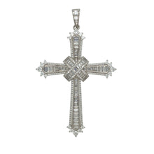 Load image into Gallery viewer, New 925 Silver &amp; Cubic Zirconia Set Fancy Cross Pendant
