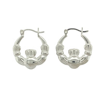 Load image into Gallery viewer, New 925 Silver Round Claddagh Creole Earrings
