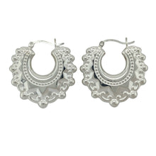 Load image into Gallery viewer, New 925 Silver Large Fancy Round Creole Earrings
