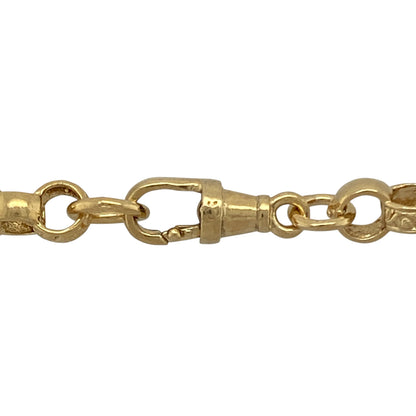 Bring bold sophistication and luxurious detail to your collection with this new 925 silver heavily 9ct gold plated 22" patterned belcher chain, offering a striking design and standout presence—perfect for making a refined statement.

Design: The chain features a 22" belcher style with 7mm wide links, alternating between patterned and plain links for an eye-catching and dynamic look. The combination of textures adds depth and a unique visual appeal.
