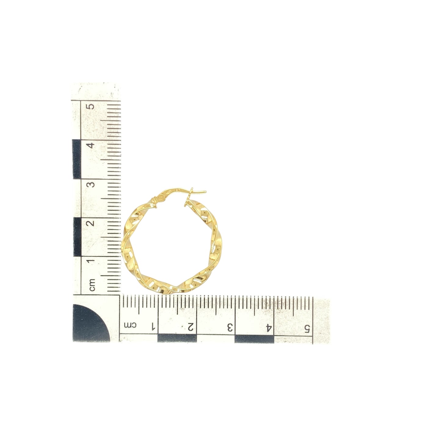 New 9ct Gold 25mm Twisted Hoop Creole Earrings