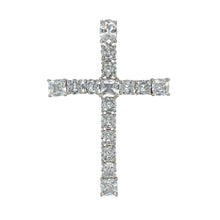 Load image into Gallery viewer, New 925 Silver &amp; Cubic Zirconia Set Large Cross Pendant
