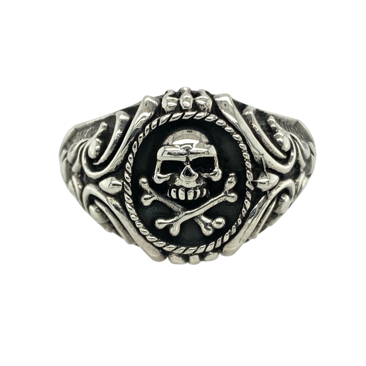 New 925 Silver Skull Signet Ring