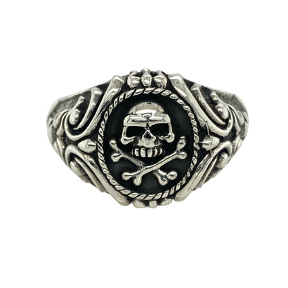 New 925 Silver Skull Signet Ring