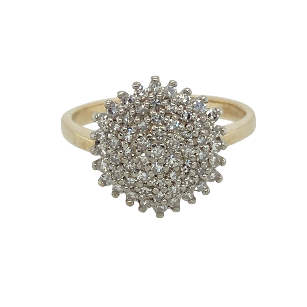 9ct Gold & Diamond Set Cluster Ring
