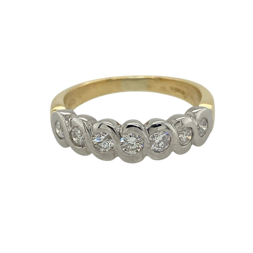 18ct Gold & Diamond Woven Setting Band Ring