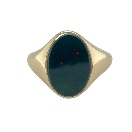 9ct Gold & Bloodstone Oval Signet Ring