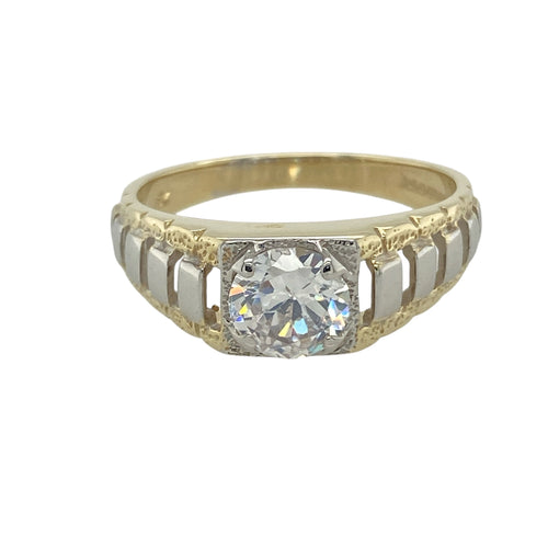 9ct Gold & Cubic Zirconia Set Watch Style Ring