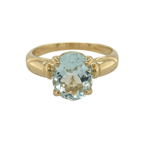 18ct Gold & Aqua Set Ring