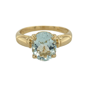 18ct Gold & Aqua Set Ring