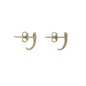 9ct Gold & Cubic Zirconia Set Curved Stud Earrings