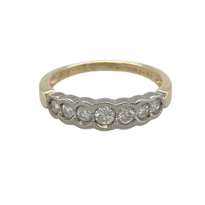 9ct Gold & Diamond Set Seven Stone Band Ring