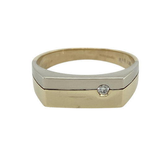 9ct Gold & Diamond Set Signet Ring
