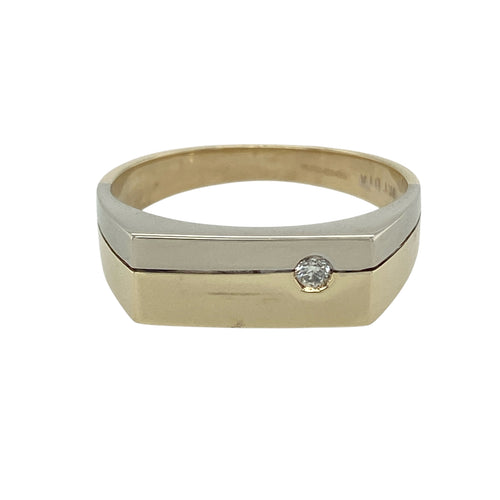 9ct Gold & Diamond Set Signet Ring
