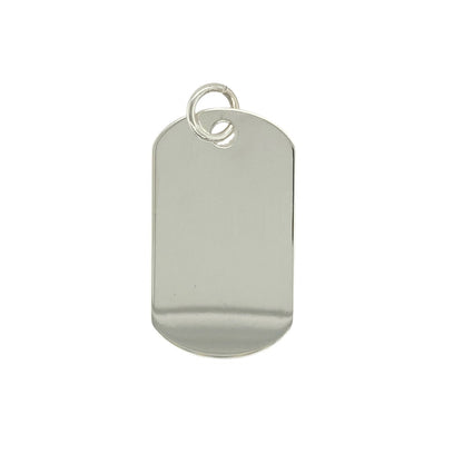 925 Silver Plain Dog Tag Tag Pendant