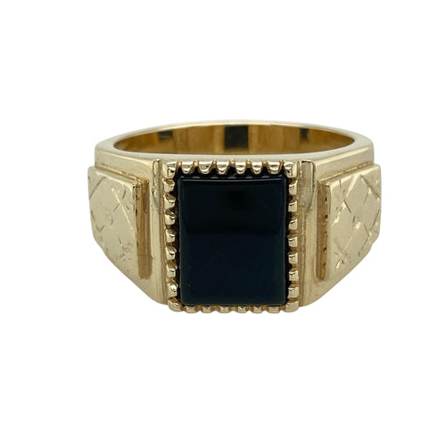 9ct Gold & Onyx Set Signet Ring