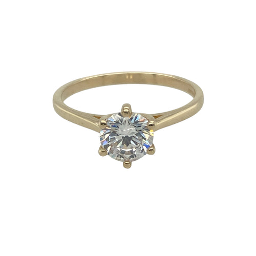 9ct Gold & Cubic Zirconia Set Solitaire Ring