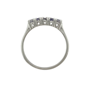 9ct White Gold & Tanzanite Set Band Ring