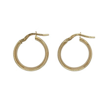 Load image into Gallery viewer, 9ct Gold Patterned Stripy Hoop Creole Earrings
