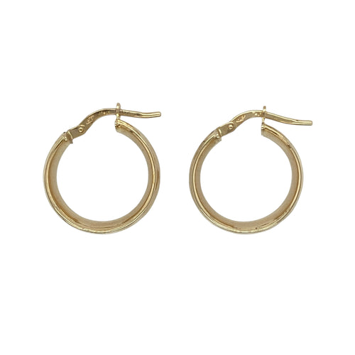 9ct Gold Patterned Stripy Hoop Creole Earrings