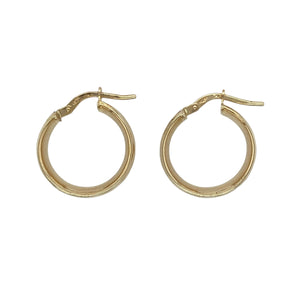 9ct Gold Patterned Stripy Hoop Creole Earrings
