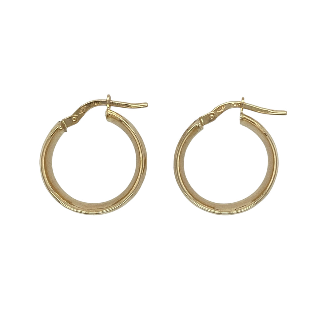 9ct Gold Patterned Stripy Hoop Creole Earrings