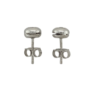 18ct White Gold & Diamond Set Button Stud Earrings