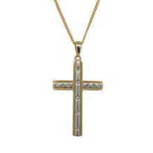 Load image into Gallery viewer, 18ct Gold &amp; Diamond Set Cross 18&quot; Necklace
