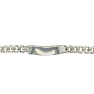 925 Silver 8.5" T Bar Identity Curb Bracelet