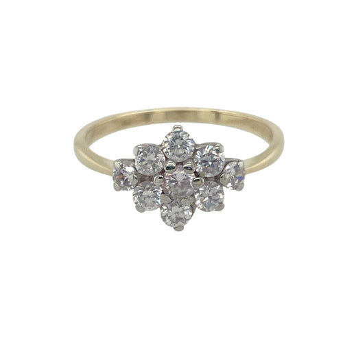 9ct Gold & Cubic Zirconia Set Cluster Ring