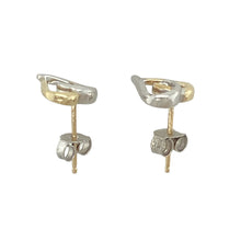 Load image into Gallery viewer, 9ct Gold &amp; Diamond Set Open Heart Stud Earrings
